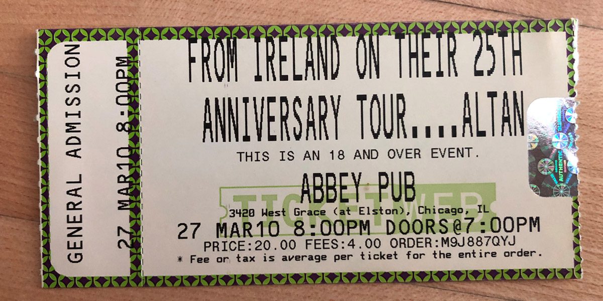 Altan @ Abbey Pub Ticket Stub